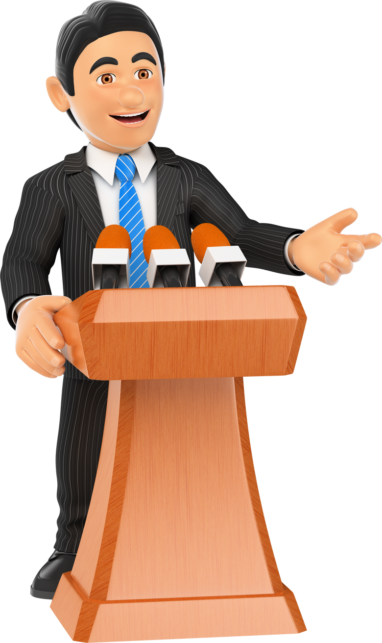 3D Businessman Lecturing